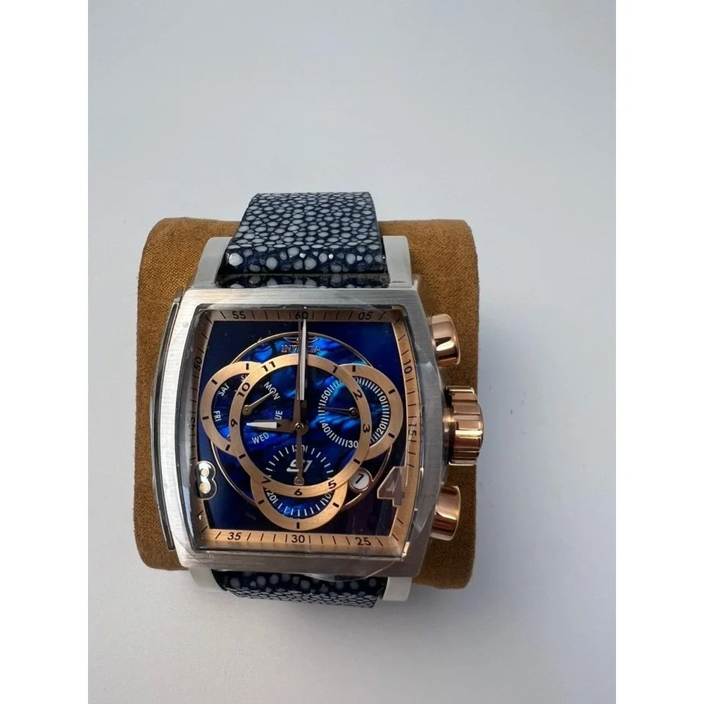 #W012 Invicta S1 Rally 34184 Swiss Quartz 48mm Blue Stingray Strap Men's Watch
